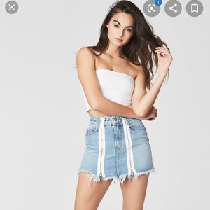 Wheaton "colin" double zipper Carmar jean skirt